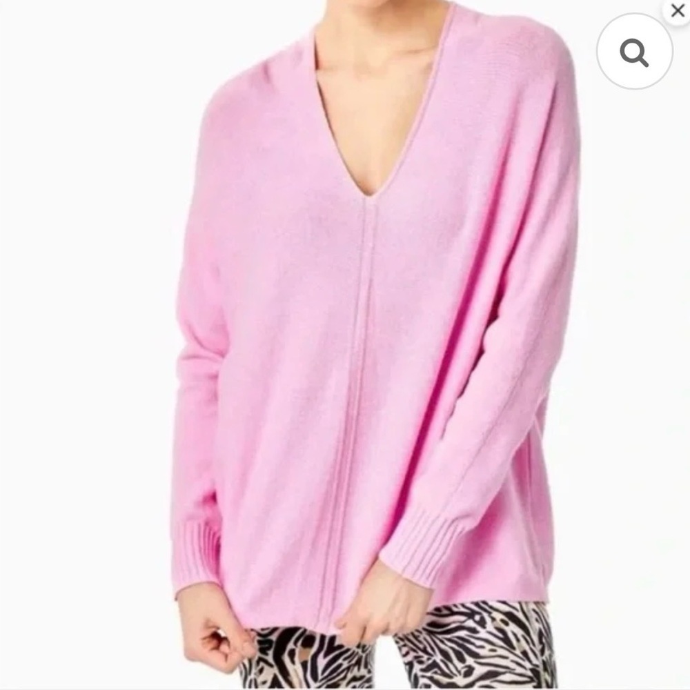 Lilly Pulitzer Sevie Dolman Sweater Large Magnolia Lilac Pink Like New - Picture 2 of 11